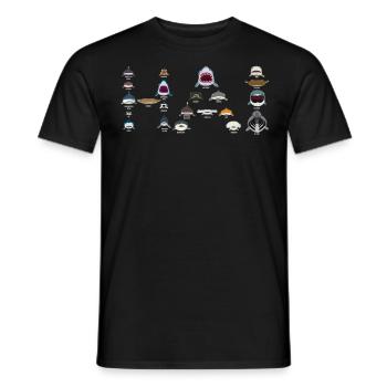 Requins, requins, requins - T-shirt homme - noir - Devant - AI Model Male 178 light (178cm)