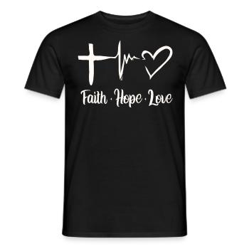 Verse biblique, Dieu chrétien, prière - T-shirt homme - noir - Devant - AI Model Male 178 light (178cm)