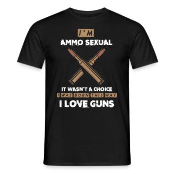 Ammunition Sexually, I Love Guns, Gun Owners - Men's T-Shirt - black - Front - AI Model Male 178 light (178cm)