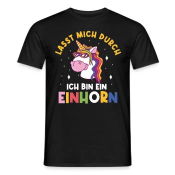 Einhorn, Lasst mich durch ich bin ein Einhorn - Männer T-Shirt - Schwarz - Vorne - AI Model Male 178 light (178cm)