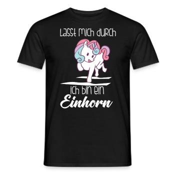 Einhorn, Lass mich durch ich bin ein Einhorn - Männer T-Shirt - Schwarz - Vorne - AI Model Male 178 light (178cm)