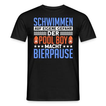 Schwimmen Poolboy Bademeister - Männer T-Shirt - Schwarz - Vorne - AI Model Male 178 light (178cm)