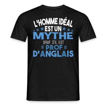 Prof d'anglais professeur cadeau humour homme - T-shirt homme - noir - Devant - AI Model Male 178 light (178cm)