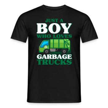 Anniversaire Camion poubelle - T-shirt homme - noir - Devant - AI Model Male 178 light (178cm)