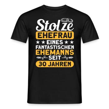 Ehepaar 30. Hochzeitstag Perlenhochzeit - Männer T-Shirt - Schwarz - Vorne - AI Model Male 178 light (178cm)