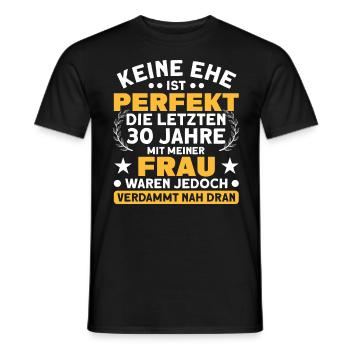 Ehepaar 30. Hochzeitstag Perlenhochzeit - Männer T-Shirt - Schwarz - Vorne - AI Model Male 178 light (178cm)