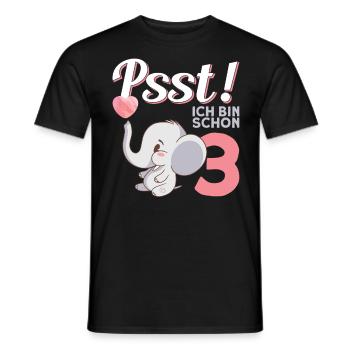 Girls Children's Birthday 3rd Birthday - Men's T-Shirt - black - Front - AI Model Male 178 light (178cm)