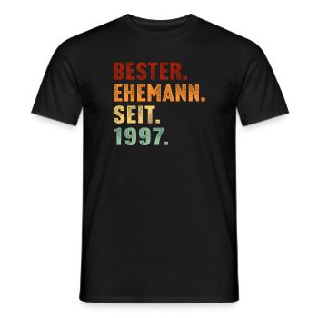 Bester ehemann seit 1997 hochzeitstag - Männer T-Shirt - Schwarz - Vorne - AI Model Male 178 light (178cm)