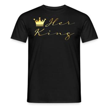 Son roi | Conception de la paire King et Queen - T-shirt homme - noir - Devant - AI Model Male 178 light (178cm)