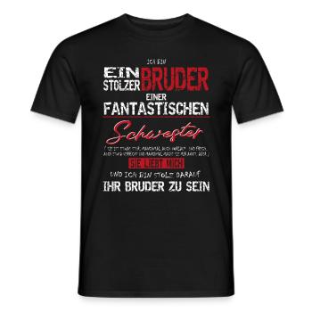 Stolzer Bruder -fantastischen Schwester - verrückt - Männer T-Shirt - Schwarz - Vorne - AI Model Male 178 light (178cm)