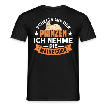 Katzenliebhaber Katze Maine Coon Geschenk - Männer T-Shirt - Schwarz - Vorne - AI Model Male 178 light (178cm)