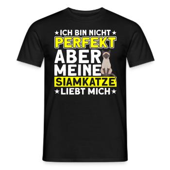 Siam Katze Katzenliebhaber Siamkatze Geschenk - Männer T-Shirt - Schwarz - Vorne - AI Model Male 178 light (178cm)