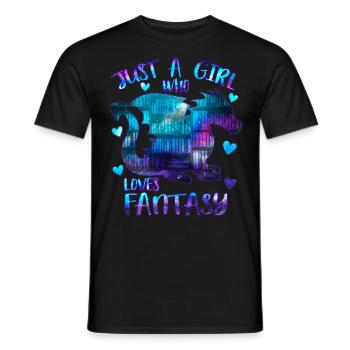 Nur ein Mädchen, das Fantasy-Bücher liebt - Männer T-Shirt - Schwarz - Vorne - AI Model Male 178 light (178cm)