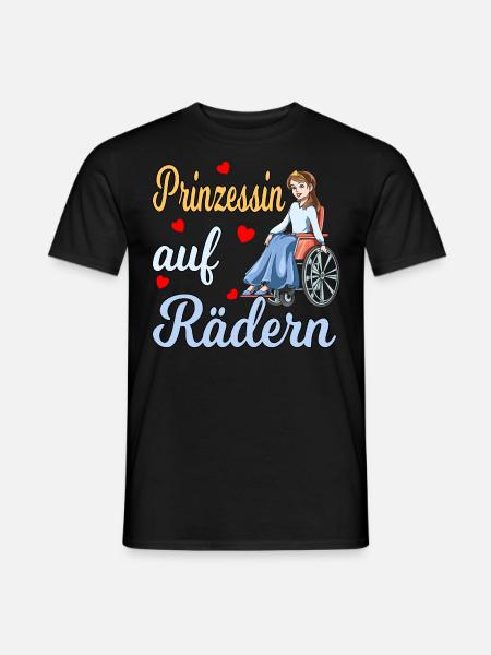 Prinzessin auf Rädern für eine Rollstuhlfahrerin - Männer T-Shirt - Schwarz