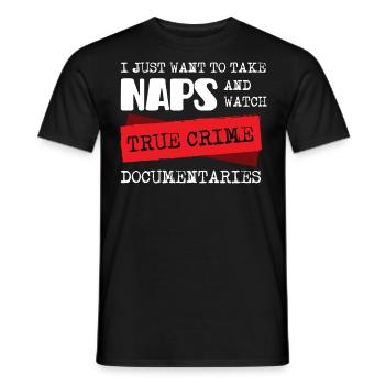 True Crime et sieste - T-shirt homme - noir - Devant - AI Model Male 178 light (178cm)