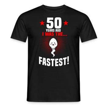 50ème anniversaire 50 ans en disant Drôle - T-shirt homme - noir - Devant - AI Model Male 178 light (178cm)