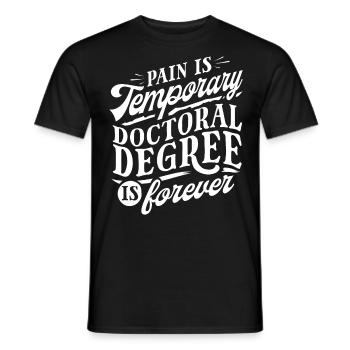 PhD Degree - Men's T-Shirt - black - Front - AI Model Male 178 light (178cm)