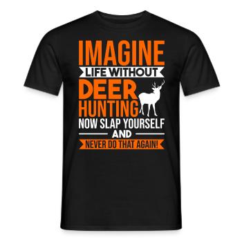 Jäger Rotwild Hirsche Jagen Geschenk - Männer T-Shirt - Schwarz - Vorne - AI Model Male 178 light (178cm)