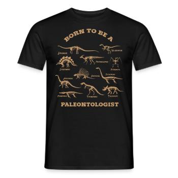 Paleontologist, Dinosaur, Dinosaur - Men's T-Shirt - black - Front - AI Model Male 178 light (178cm)