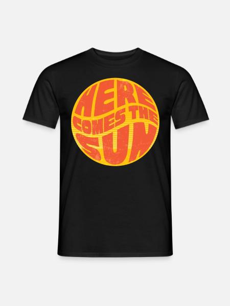 Here comes the sun, retro 70s - Men's T-Shirt - black