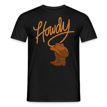 Hallo Cowboy Western - Männer T-Shirt - Schwarz - Vorne - AI Model Male 178 light (178cm)