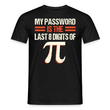 PI Math , Mathématiques, 3.145 - T-shirt homme - noir - Devant - AI Model Male 178 light (178cm)