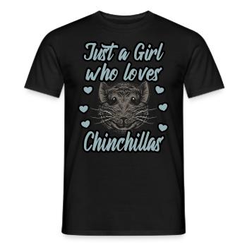 Just a girl who loves Chinchillas - Männer T-Shirt - Schwarz - Vorne - AI Model Male 178 light (178cm)