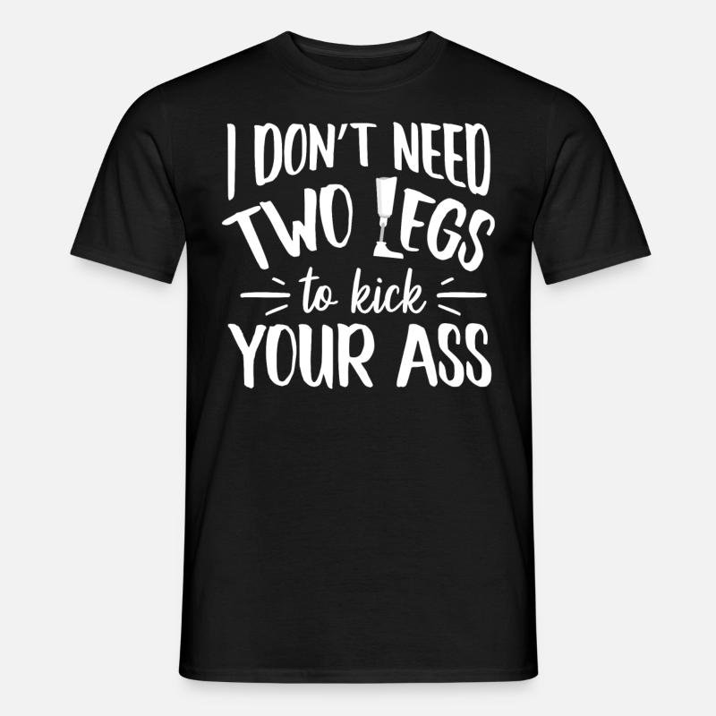 Beinamputierter Lustiger Humor - Männer T-Shirt - Schwarz