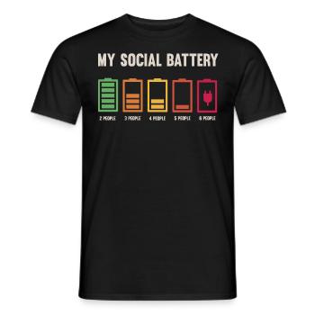 My social battery is low - Men's T-Shirt - black - Front - AI Model Male 178 light (178cm)