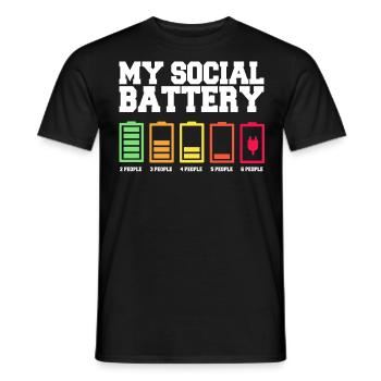 Meine Soziale Batterie Ist Niedrig - Männer T-Shirt - Schwarz - Vorne - AI Model Male 178 light (178cm)