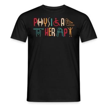 Physiotherapy - Men's T-Shirt - black - Front - AI Model Male 178 light (178cm)