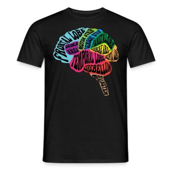 Neurologe Gehirnkarte - Männer T-Shirt - Schwarz - Vorne - AI Model Male 178 light (178cm)
