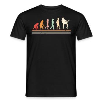 Gitarrenspieler Evolution, Gitarrist - Männer T-Shirt - Schwarz - Vorne - AI Model Male 178 light (178cm)