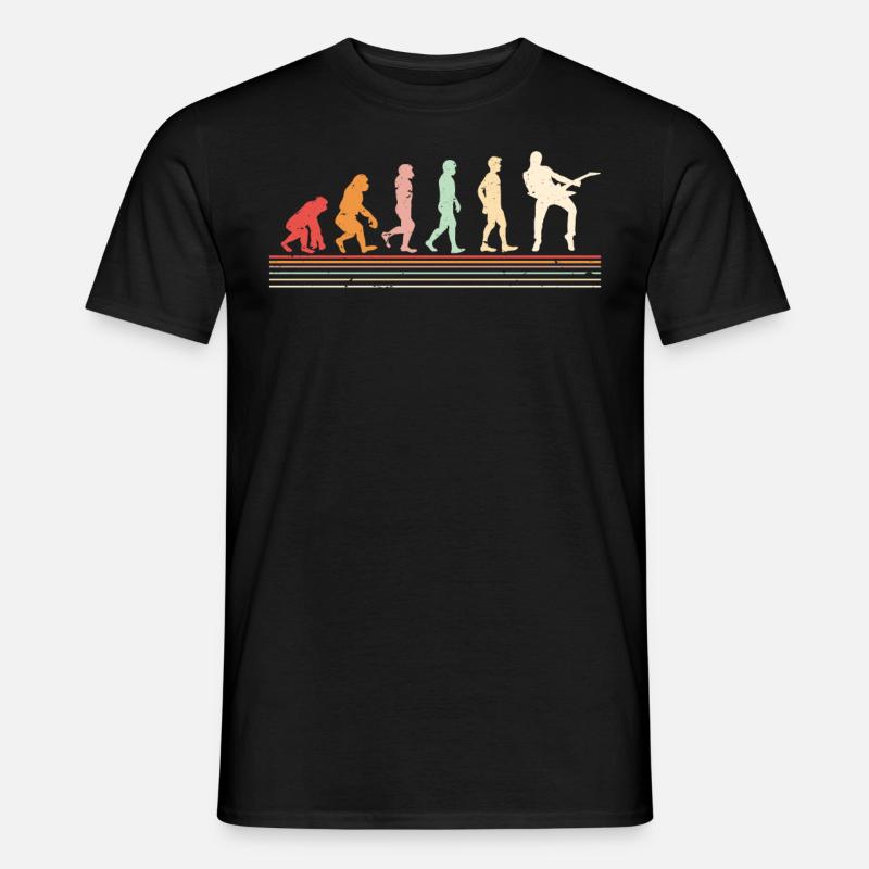 Gitarrenspieler Evolution, Gitarrist - Männer T-Shirt - Schwarz