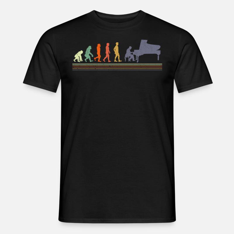 Klavierspieler Evolution Musiker - Männer T-Shirt - Schwarz