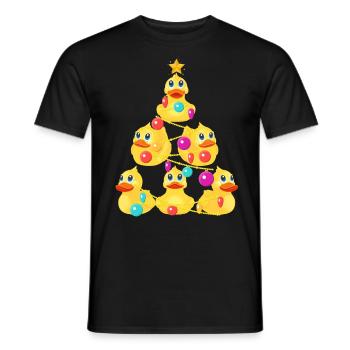 Arbre de Noël canard en caoutchouc - T-shirt homme - noir - Devant - AI Model Male 178 light (178cm)