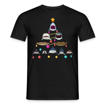 Hai, Haie, Shakr-Weihnachtsbaum - Männer T-Shirt - Schwarz - Vorne - AI Model Male 178 light (178cm)