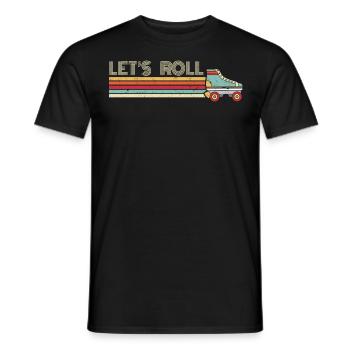 Patin à roulettes, patin à roulettes, patin à roulettes - T-shirt homme - noir - Devant - AI Model Male 178 light (178cm)