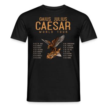 Gaius Julius Caesar World Tour, Ancient Romans - Men's T-Shirt - black - Front - AI Model Male 178 light (178cm)