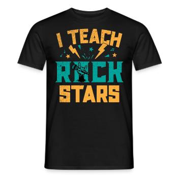 Ich Unterrichte Rockstars Musiklehrer - Männer T-Shirt - Schwarz - Vorne - AI Model Male 178 light (178cm)