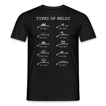 Soudeurs, Types de soudures - T-shirt homme - noir - Devant - AI Model Male 178 light (178cm)