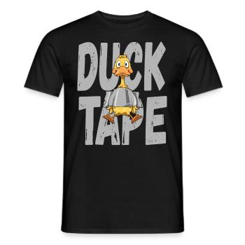 Ruban adhésif de canard pour hommes et femmes - T-shirt homme - noir - Devant - AI Model Male 178 light (178cm)