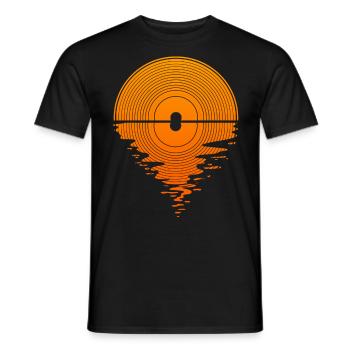 Vinyl Sunset Vinyl Record LP Audiophile - Men's T-Shirt - black - Front - AI Model Male 178 light (178cm)