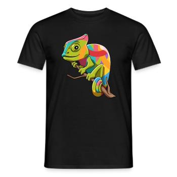Chameleon iguanas breeding reptiles - Men's T-Shirt - black - Front - AI Model Male 178 light (178cm)