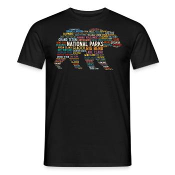 U.S. National Parks, Bear National Park - Men's T-Shirt - black - Front - AI Model Male 178 light (178cm)