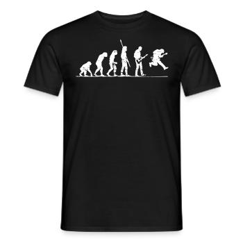 Gitarrenspieler Evolution, Gitarrist - Männer T-Shirt - Schwarz - Vorne - AI Model Male 178 light (178cm)