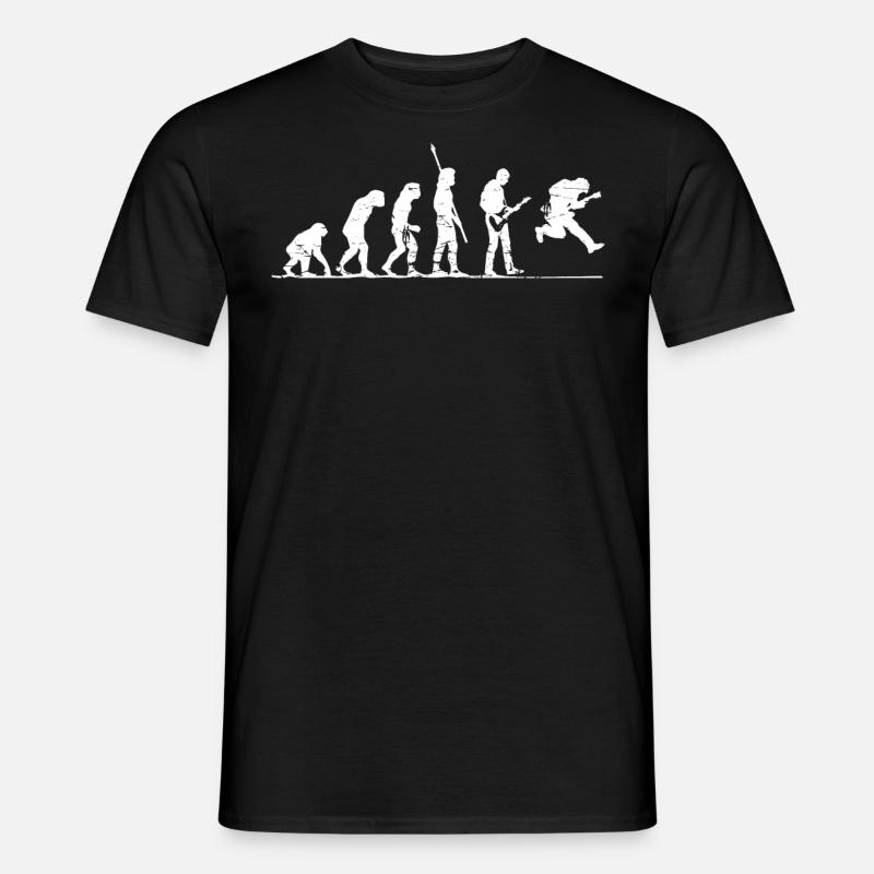 Gitarrenspieler Evolution, Gitarrist - Männer T-Shirt - Schwarz