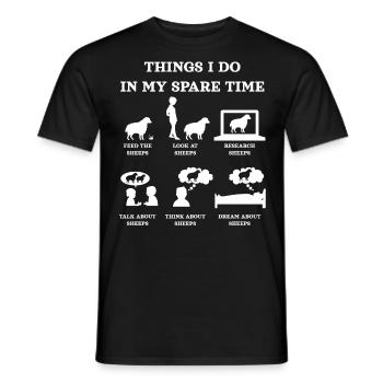 Sheep, sheep lovers, sheep - Men's T-Shirt - black - Front - AI Model Male 178 light (178cm)