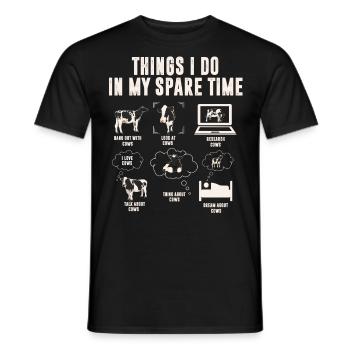 Kühe, Dinge, Die Ich In Meiner Freizeit Mache - Männer T-Shirt - Schwarz - Vorne - AI Model Male 178 light (178cm)