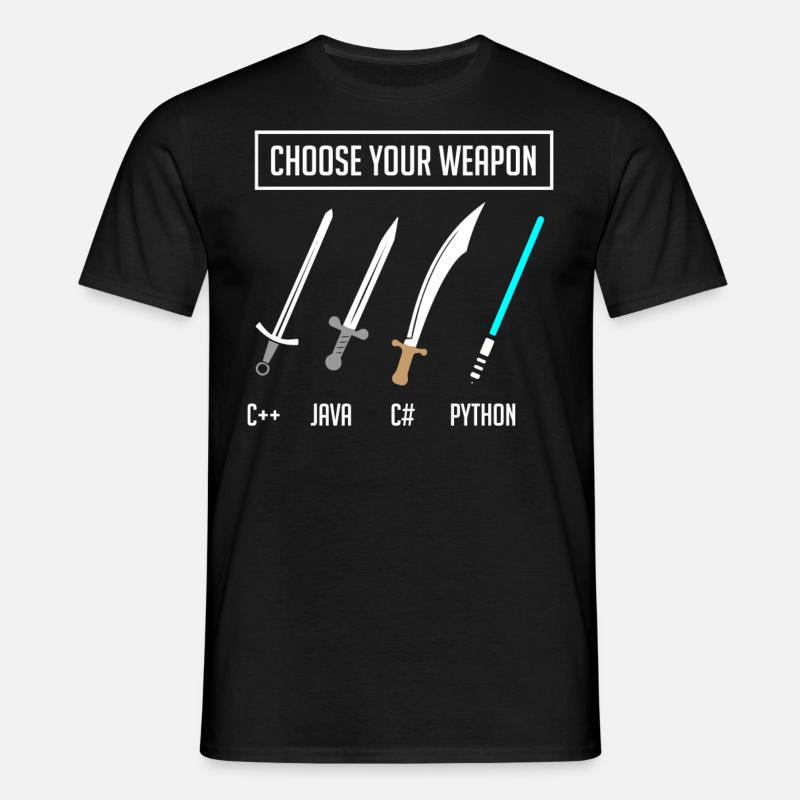 Python-Programmierung, Programmierer Python-Code - Männer T-Shirt - Schwarz